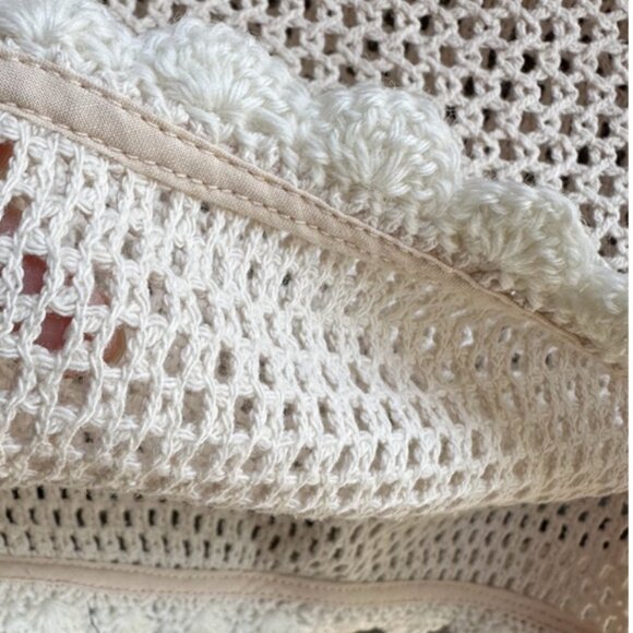 Sea New York Sally appliquéd Crocheted Shirt Coverup & Short Two Piece Tan Cream - Picture 16 of 16